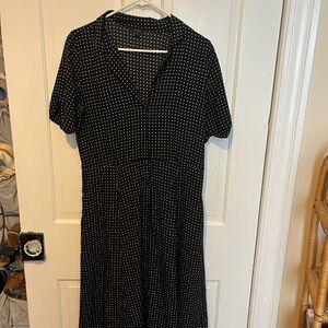 Elegant Black Polka Dot Dress